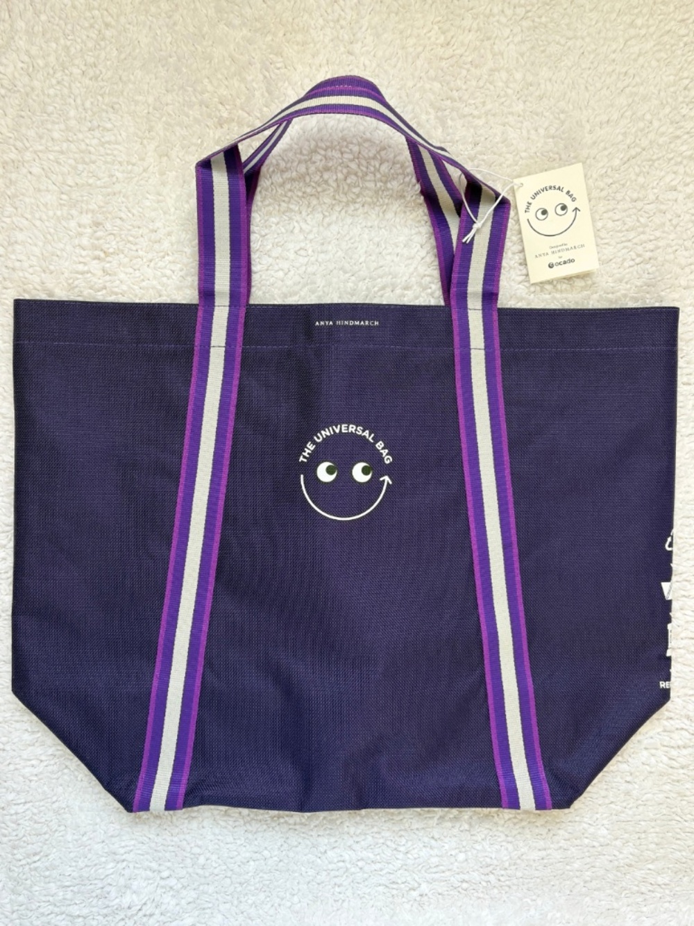 Anya Hindmarch x Ocado Universal Bag Purple Tote Limited Edition Luxury NWT